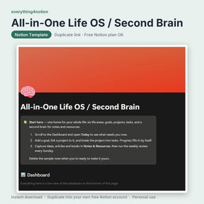 All-in-One Life OS / Second Brain - cover preview
