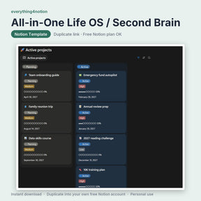 All-in-One Life OS / Second Brain - what's inside