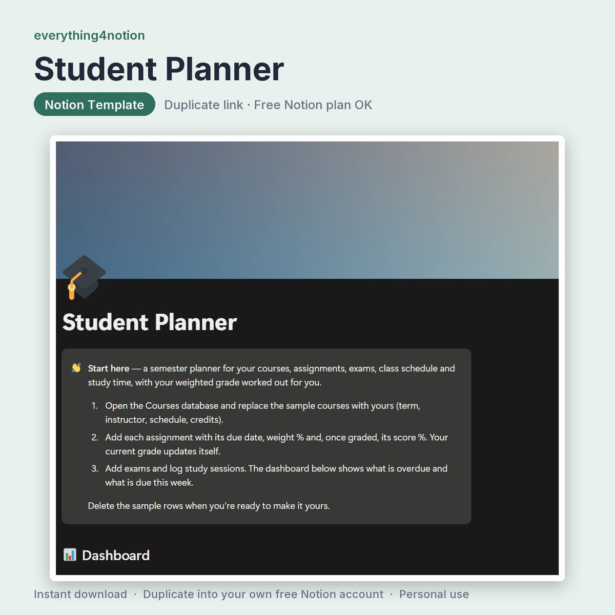 Student Planner - cover preview