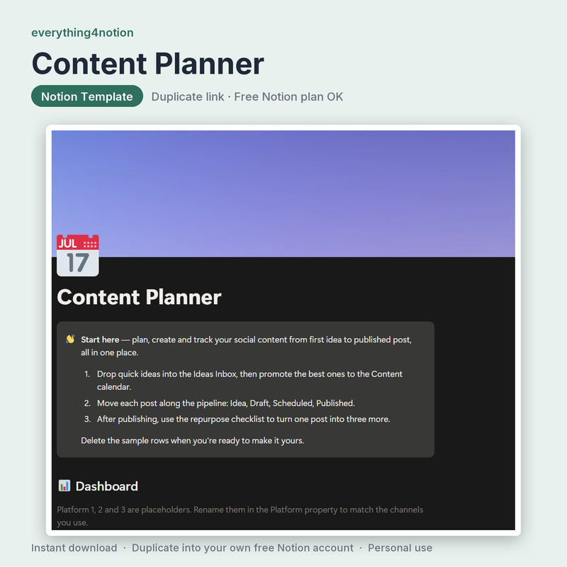 Content Planner - cover preview