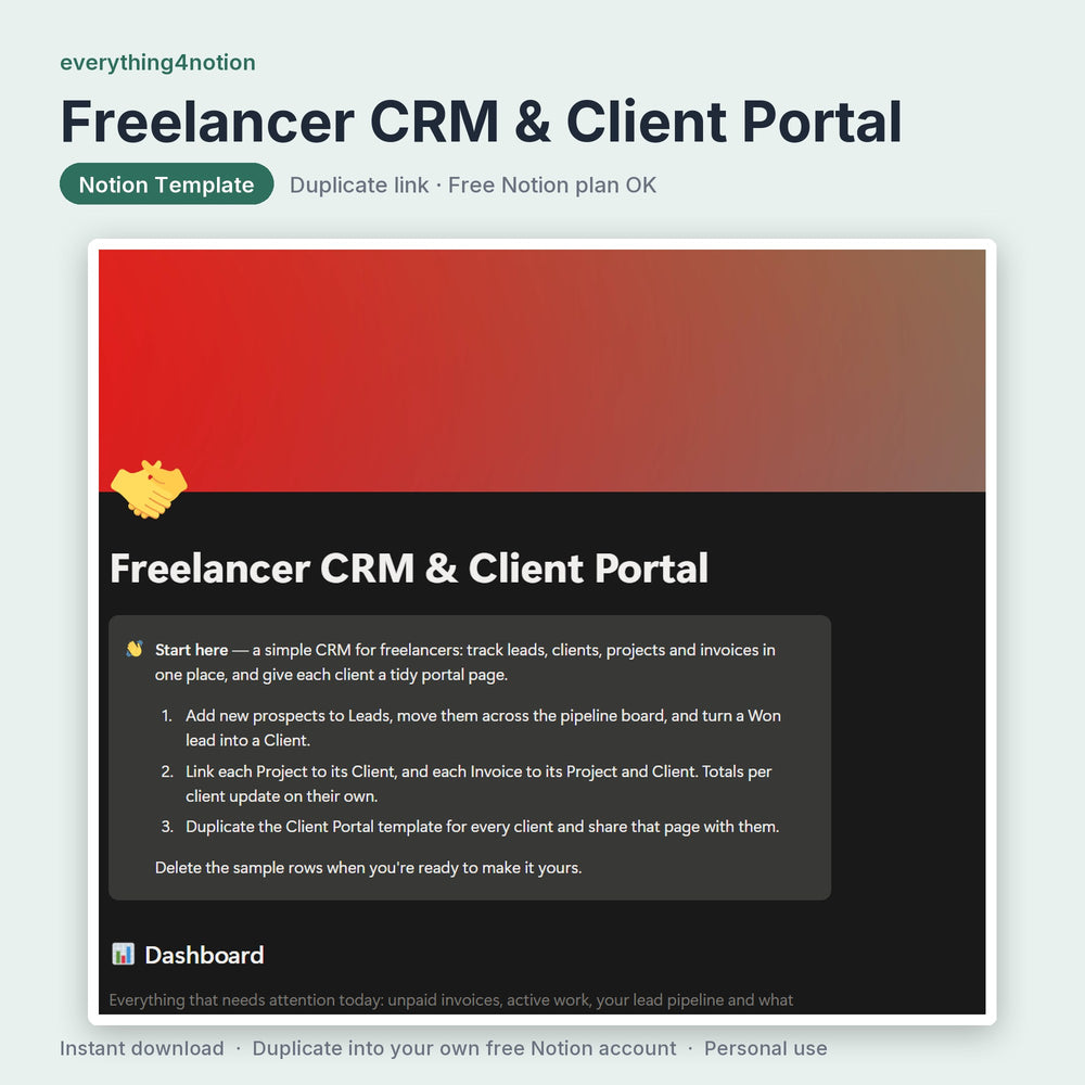 Freelancer CRM & Client Portal - cover preview