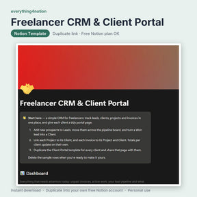 Freelancer CRM & Client Portal - cover preview