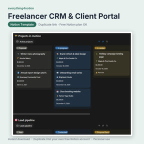 Freelancer CRM & Client Portal - what's inside