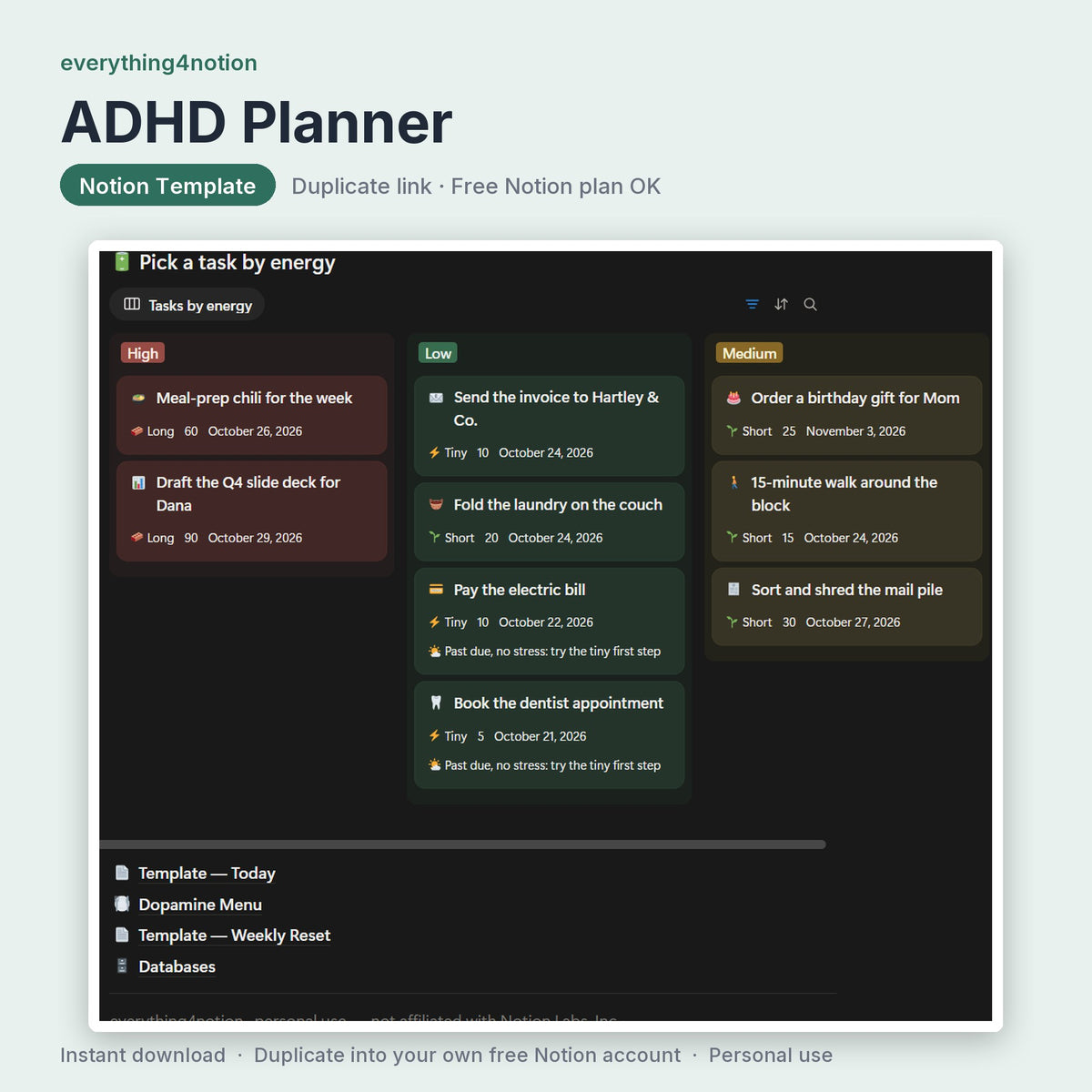 ADHD Planner - what's inside