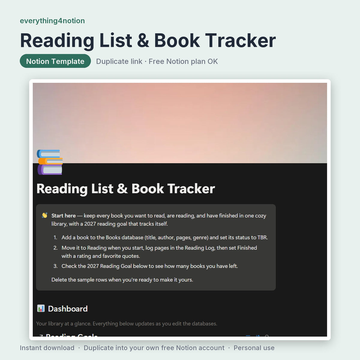 Reading List & Book Tracker - cover preview