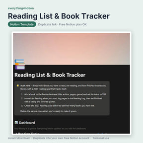 Reading List & Book Tracker - cover preview
