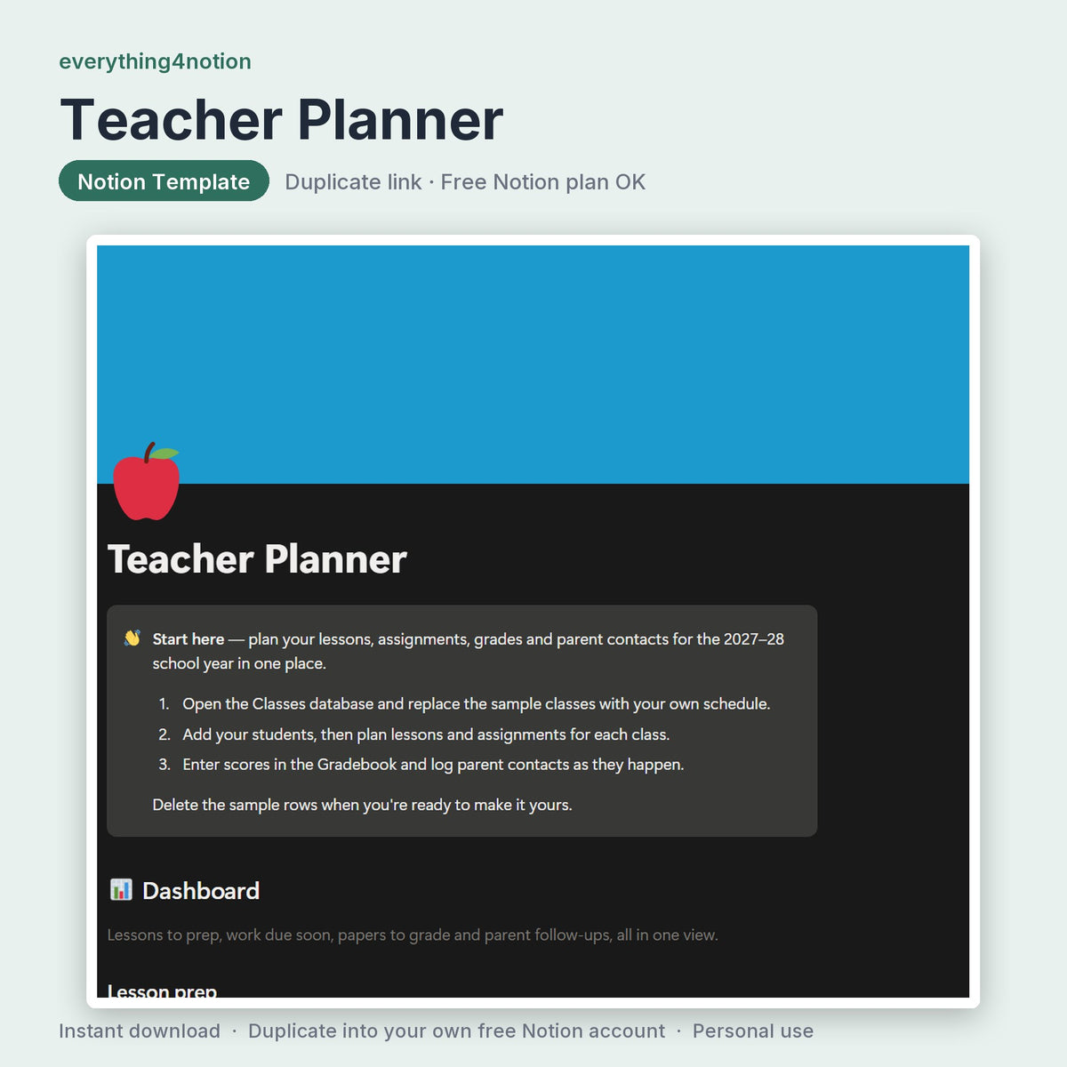 Teacher Planner - cover preview