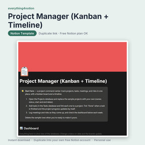 Project Manager (Kanban + Timeline) - cover preview
