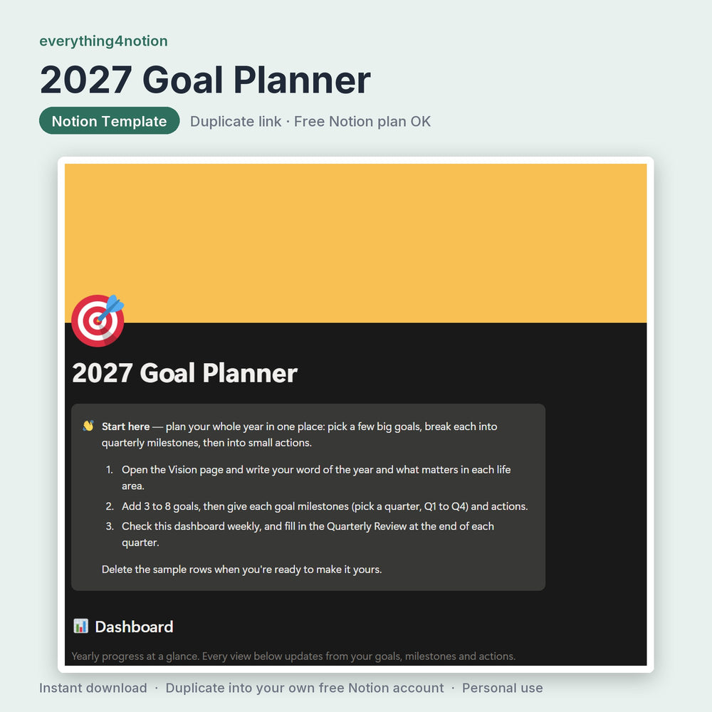 2027 Goal Planner - cover preview