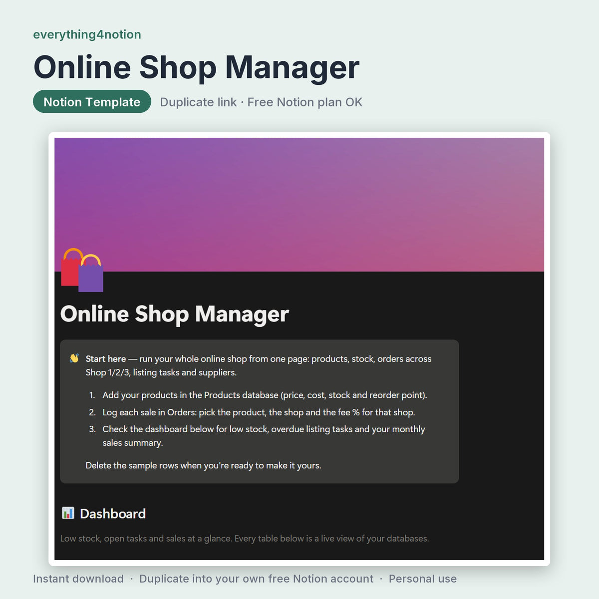 Online Shop Manager - cover preview