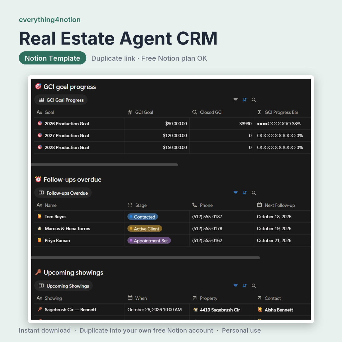 Real Estate Agent CRM - what's inside