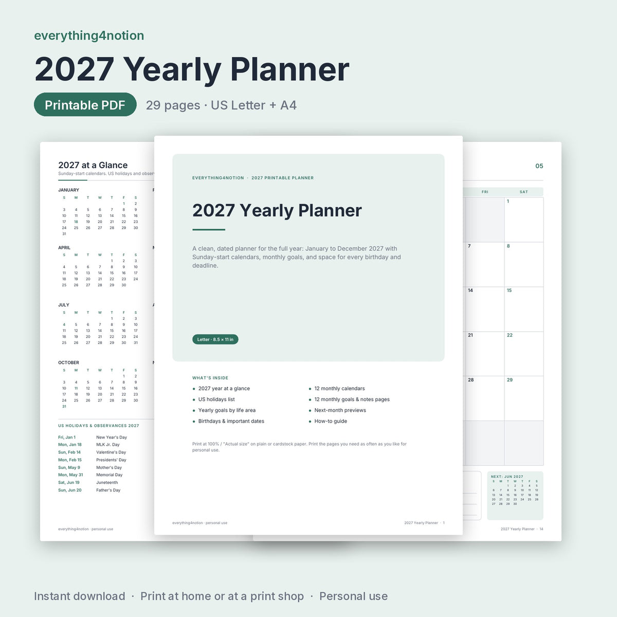 2027 Planner Printable – preview