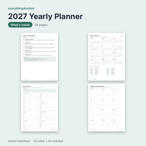 2027 Planner Printable – inside the template