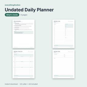 Daily Planner Printable – inside the template