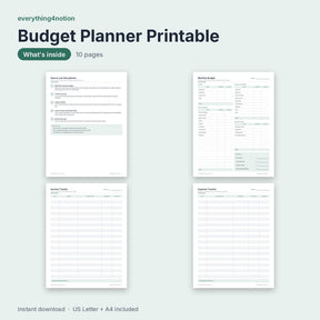 Budget Planner Printable – inside the template