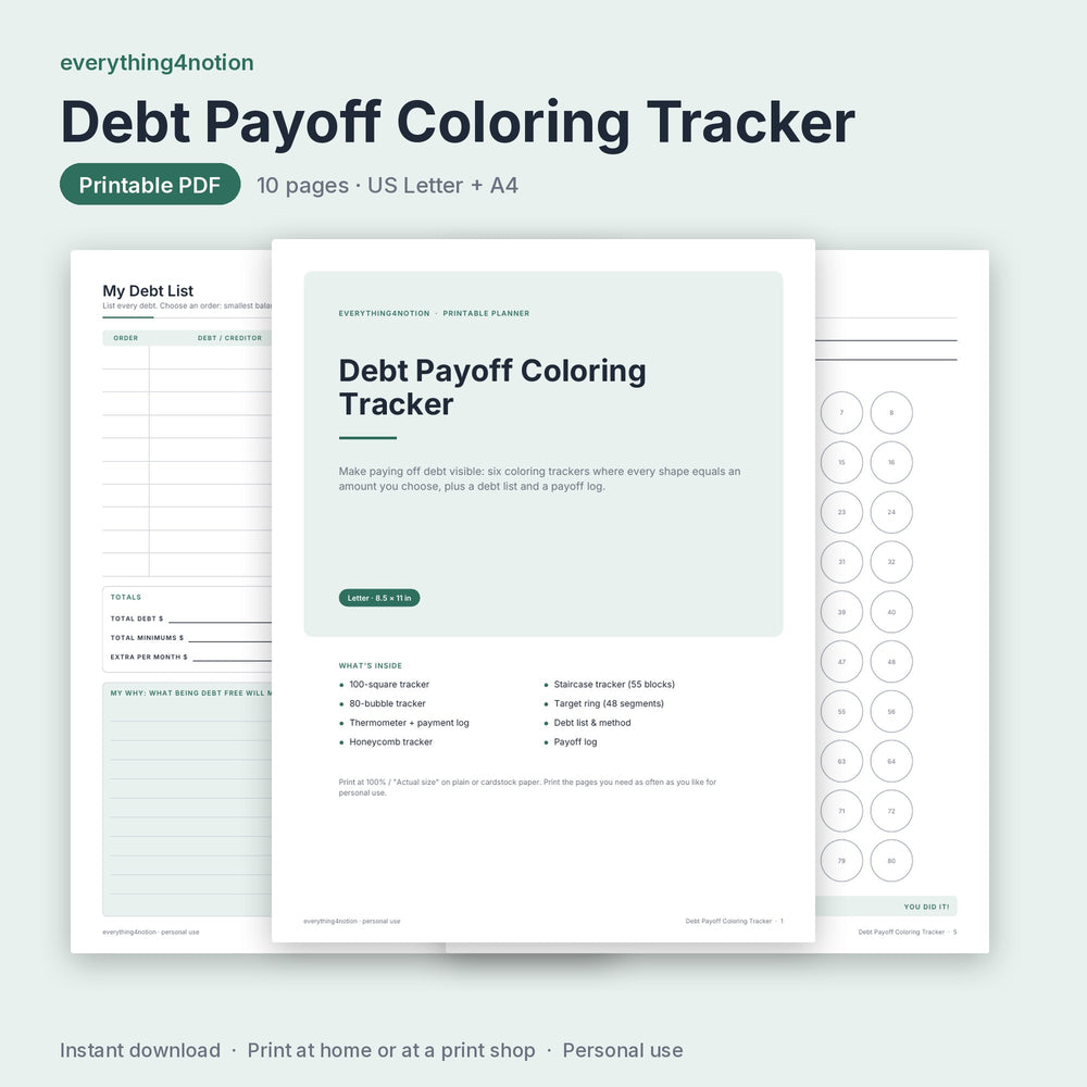 Debt Payoff Printable – preview