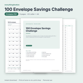 Savings Challenge Printable – preview
