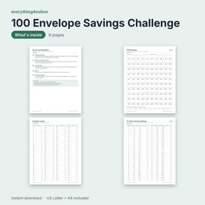 Savings Challenge Printable – inside the template