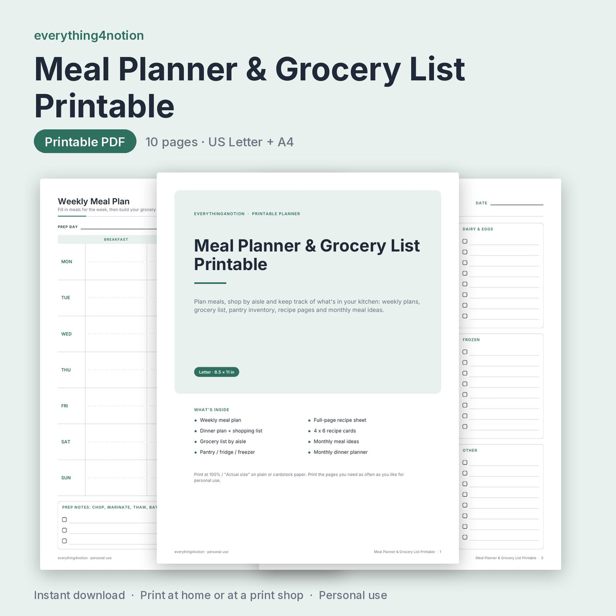 Meal Planner Printable – preview