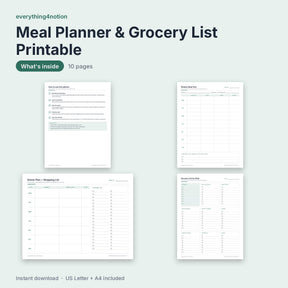 Meal Planner Printable – inside the template