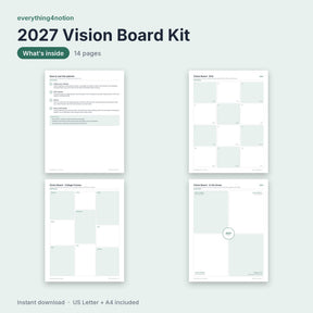 Vision Board Printable Kit 2027 - what's inside