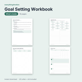 Goal Setting Workbook - what's inside