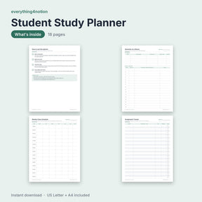 Student Study Planner - what's inside