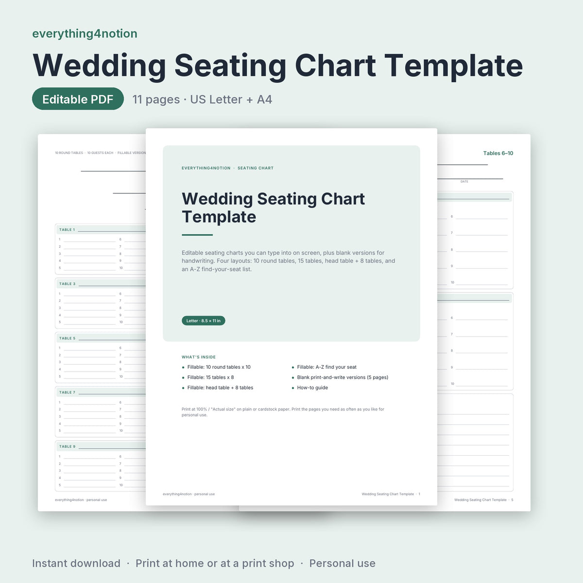 Wedding Seating Chart Template - cover preview