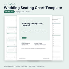 Wedding Seating Chart Template - cover preview