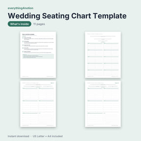 Wedding Seating Chart Template - what's inside