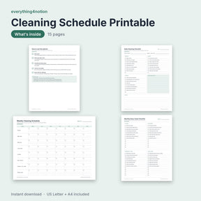 Cleaning Schedule Printable - what's inside