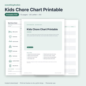 Kids Chore Chart Printable - cover preview