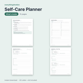 Self-Care Planner Printable - what's inside