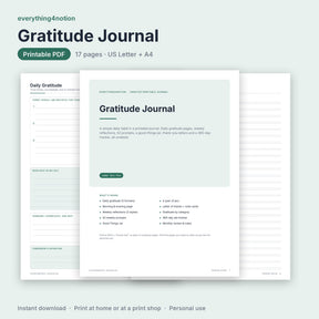 Gratitude Journal Printable - cover preview