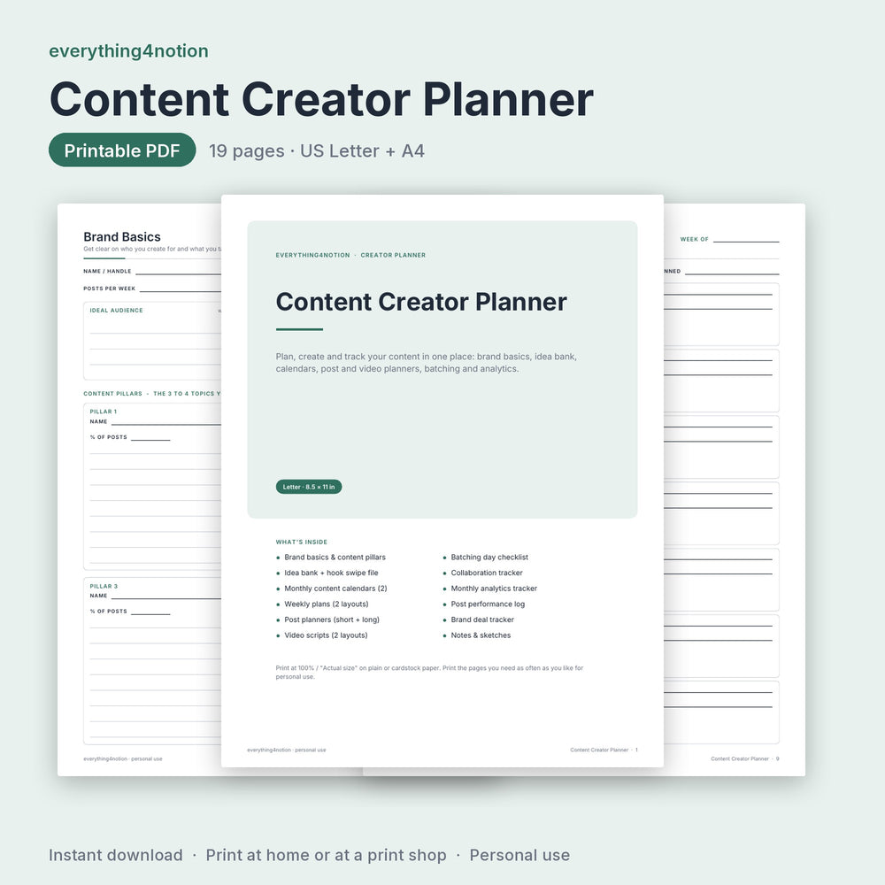 Content Creator Planner - cover preview