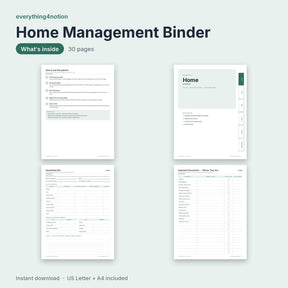 Home Management Binder Printable - what's inside