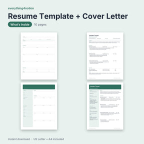 Resume Template + Cover Letter - what's inside