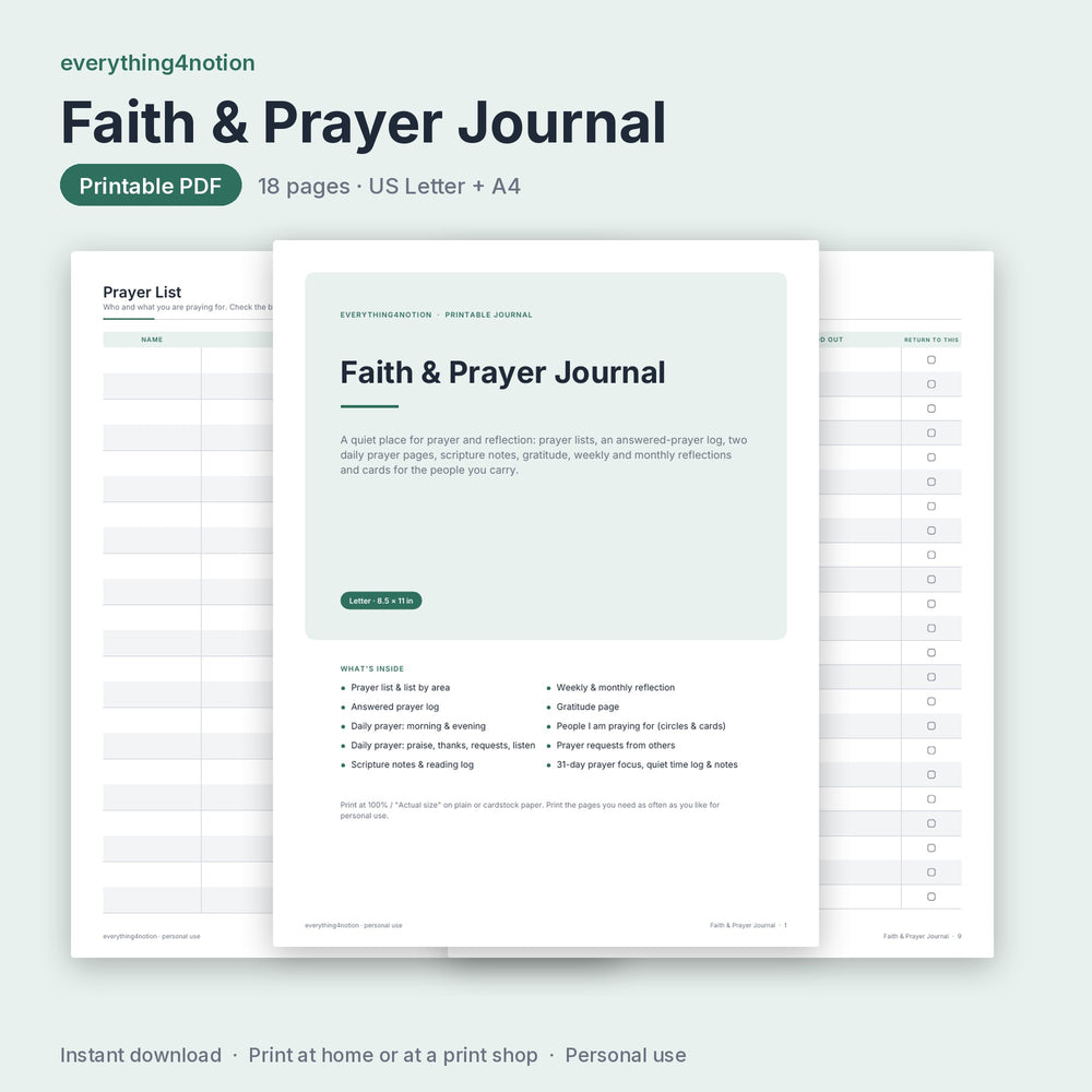 Faith & Prayer Journal - cover preview