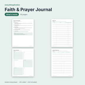 Faith & Prayer Journal - what's inside