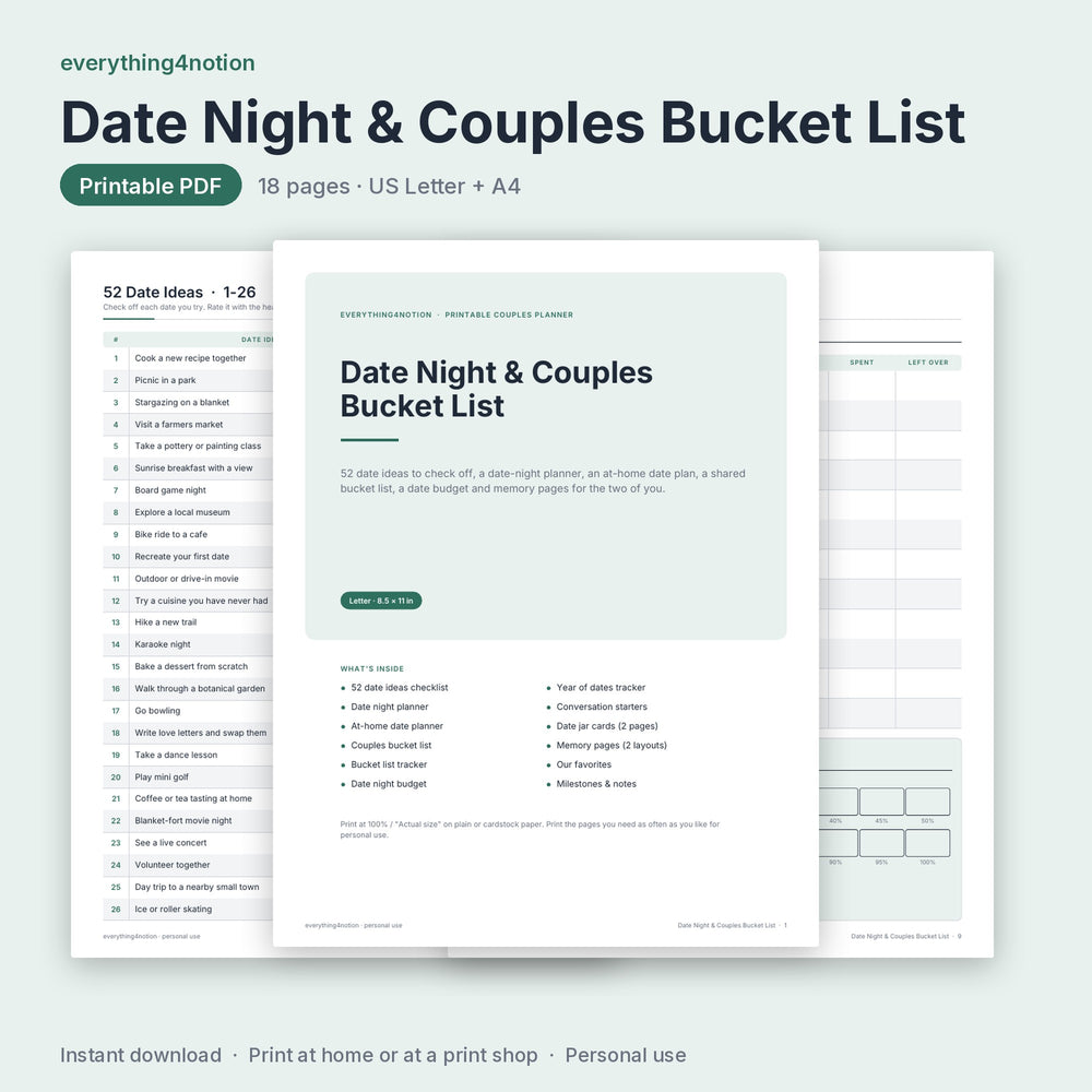 Date Night & Couples Bucket List - cover preview