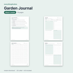Garden Journal - what's inside