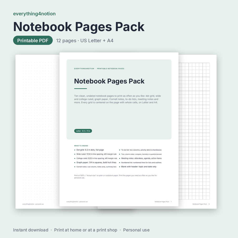 Notebook Pages Pack - cover preview