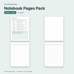 Notebook Pages Pack - what's inside