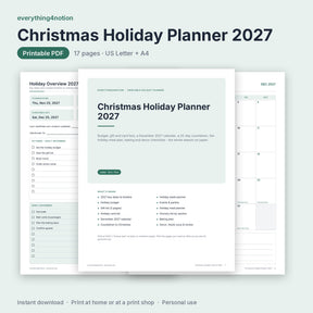 Christmas Holiday Planner 2027 - cover preview
