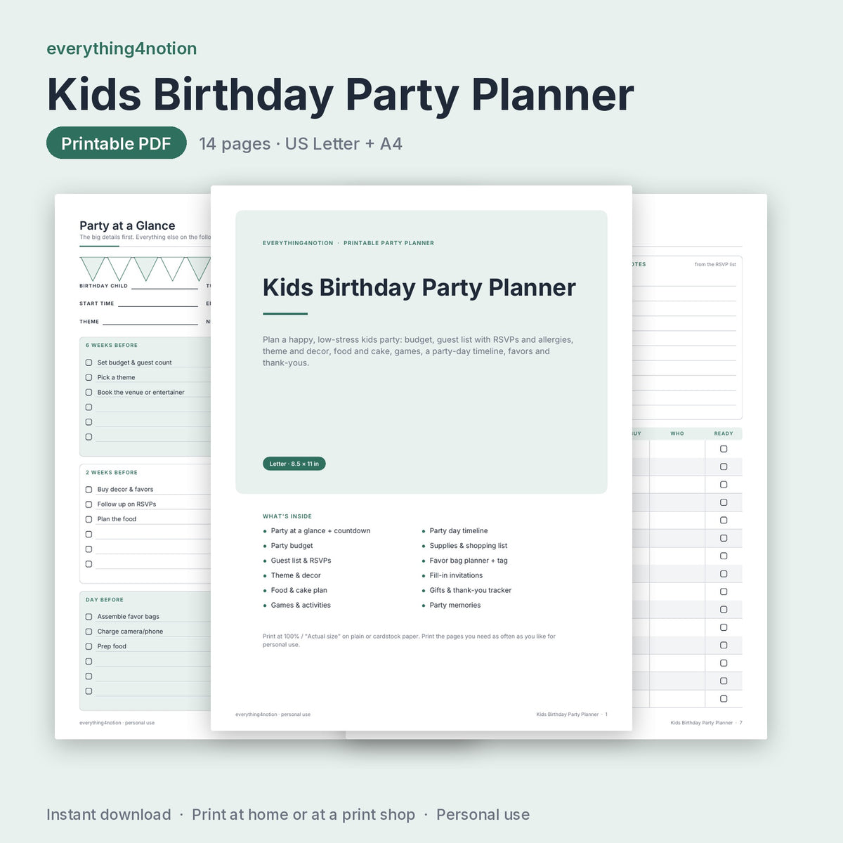 Kids Birthday Party Planner - cover preview