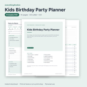 Kids Birthday Party Planner - cover preview