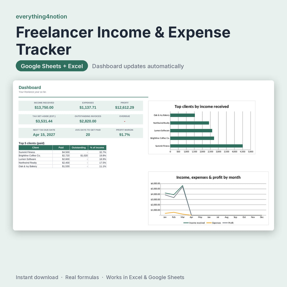 Freelance Income Tracker – preview
