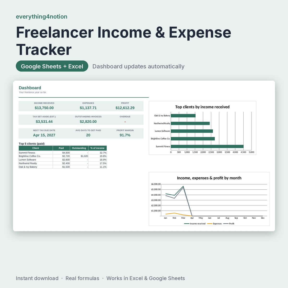 Freelance Income Tracker – preview