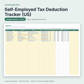 Tax Deduction Tracker – inside the template