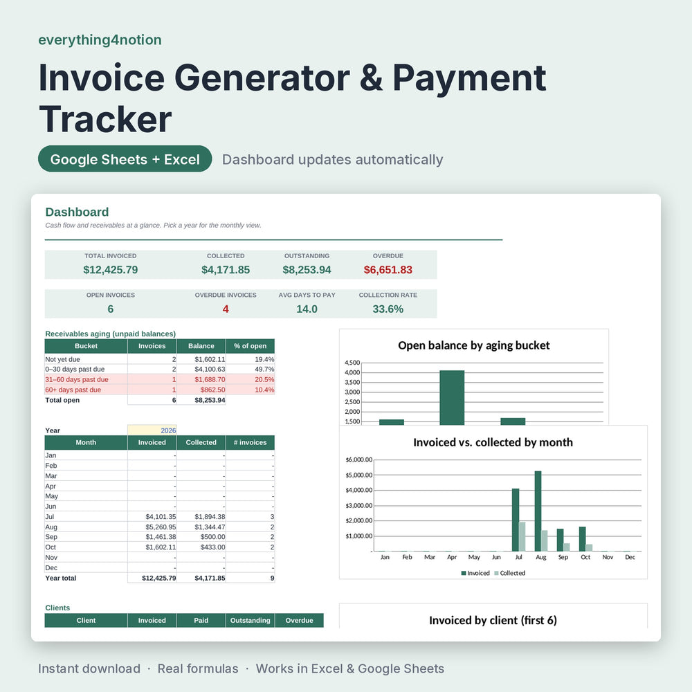 Invoice Template Excel – preview